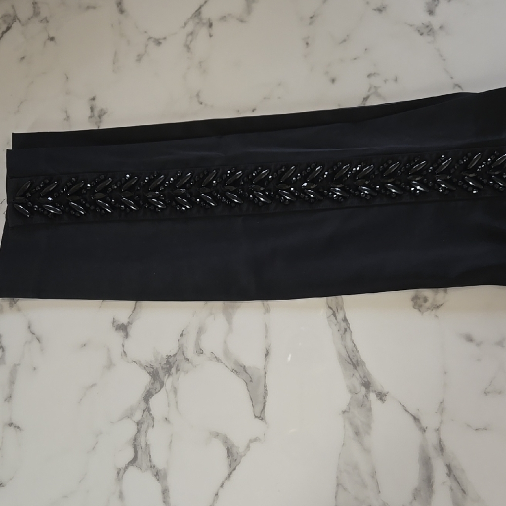 Express Black Tuxedo Editor Dress Pants – Beaded Embroidery Tailored Fit Size 4 - Picture 3 of 7